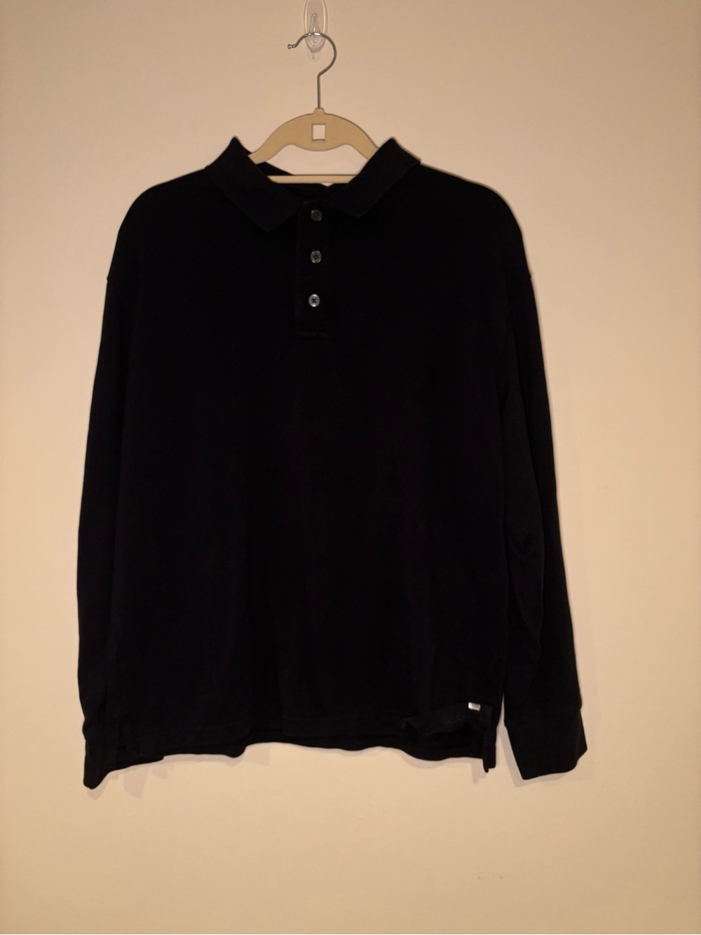 Old Navy Black Crewneck Polo Sweater size large